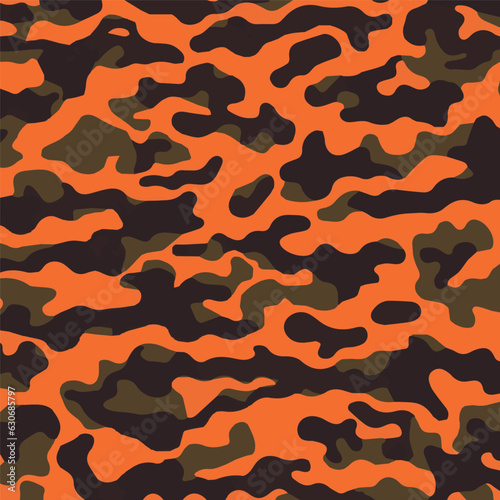 Camouflage seamless pattern. Trendy style camo, repeat print. Vector illustration. Khaki texture, perfect for military army design