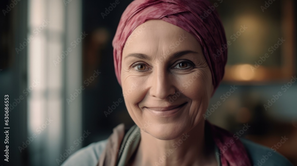 Portrait of a woman with cancer oncology patient Portrait of a woman with cancer oncology patient