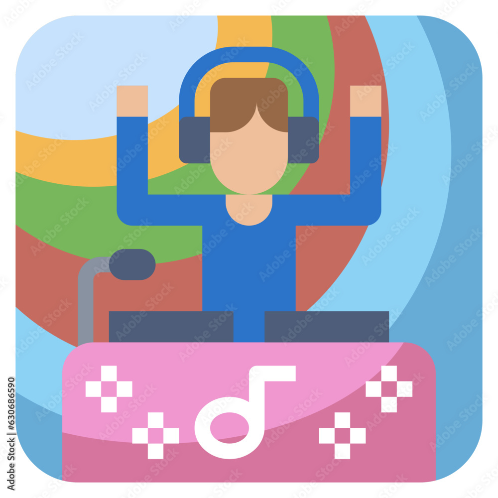 DJ line icon,linear,outline,graphic,illustration DJ line icon,linear,outline,graphic,illustration
