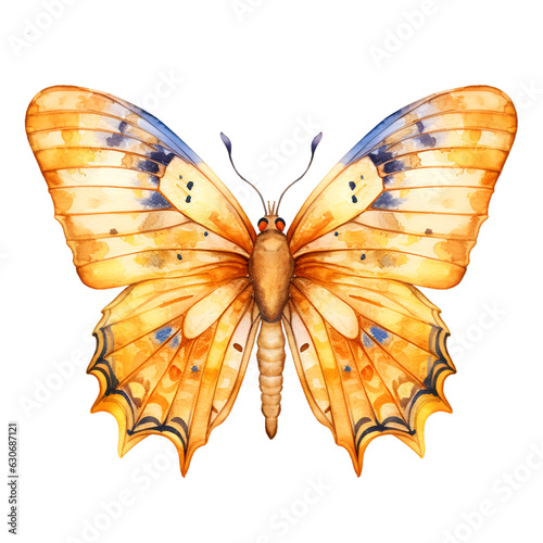 Fotografia Watercolor golden butterfly illustration