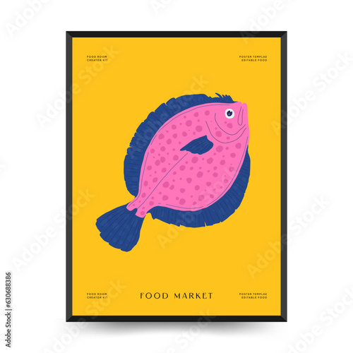 Abstract food posters template. Modern trendy Matisse minimal style. Kitchen and restaurant decor. Hand drawn design for wallpaper, wall decor, print, postcard, cover, template, banner.