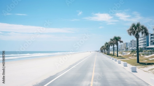 Illustration image of empty asphalt road beside the sea background  highway beside the sea  outdoors horizontal image  Generative AI illustration