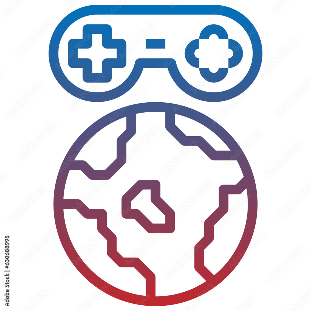 Fototapeta premium MMOG line icon,linear,outline,graphic,illustration