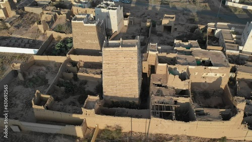 Aerial view of traditional mud houses  Ahad Rufaidah  Saudi Arabia photo