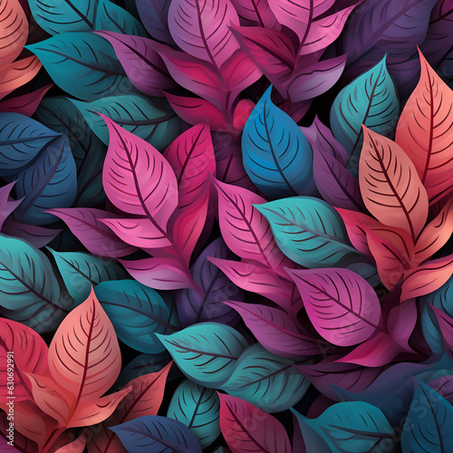 seamless background with leaves design decoration Ai generated