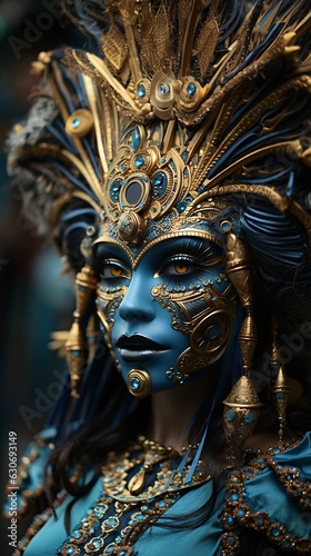 Generative AI. Girl in a carnival costume
