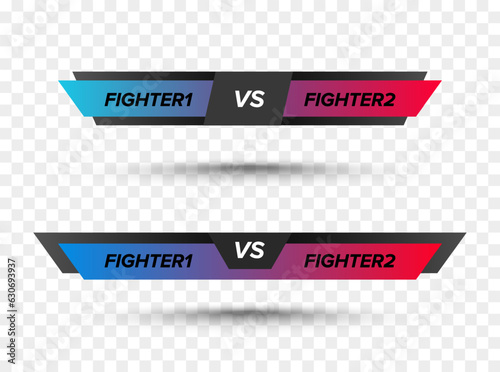 Versus sign. Battle scoreboard vector illustration