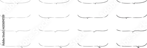 ベクターのかわいい手書きの下線ふきだしセット　黒　あしらい　シンプル　Black handwritten vector speech bubble set