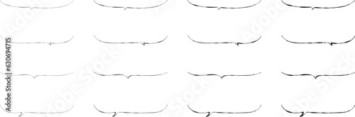 ベクターのかわいい手書きの下線ふきだしセット　黒　あしらい　シンプル　Black handwritten vector speech bubble set