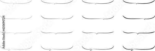 ベクターのかわいい手書きの下線ふきだしセット　黒　あしらい　シンプル　Black handwritten vector speech bubble set