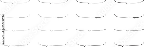 ベクターのかわいい手書きの下線ふきだしセット　黒　あしらい　シンプル　Black handwritten vector speech bubble set