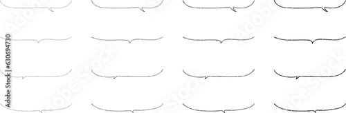 ベクターのかわいい手書きの下線ふきだしセット　黒　あしらい　シンプル　Black handwritten vector speech bubble set