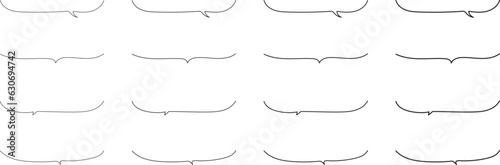 ベクターのかわいい手書きの下線ふきだしセット　黒　あしらい　シンプル　Black handwritten vector speech bubble set