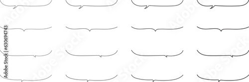 ベクターのかわいい手書きの下線ふきだしセット　黒　あしらい　シンプル　Black handwritten vector speech bubble set
