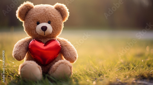 teddy bear with heart ,Generative Ai © oldwar