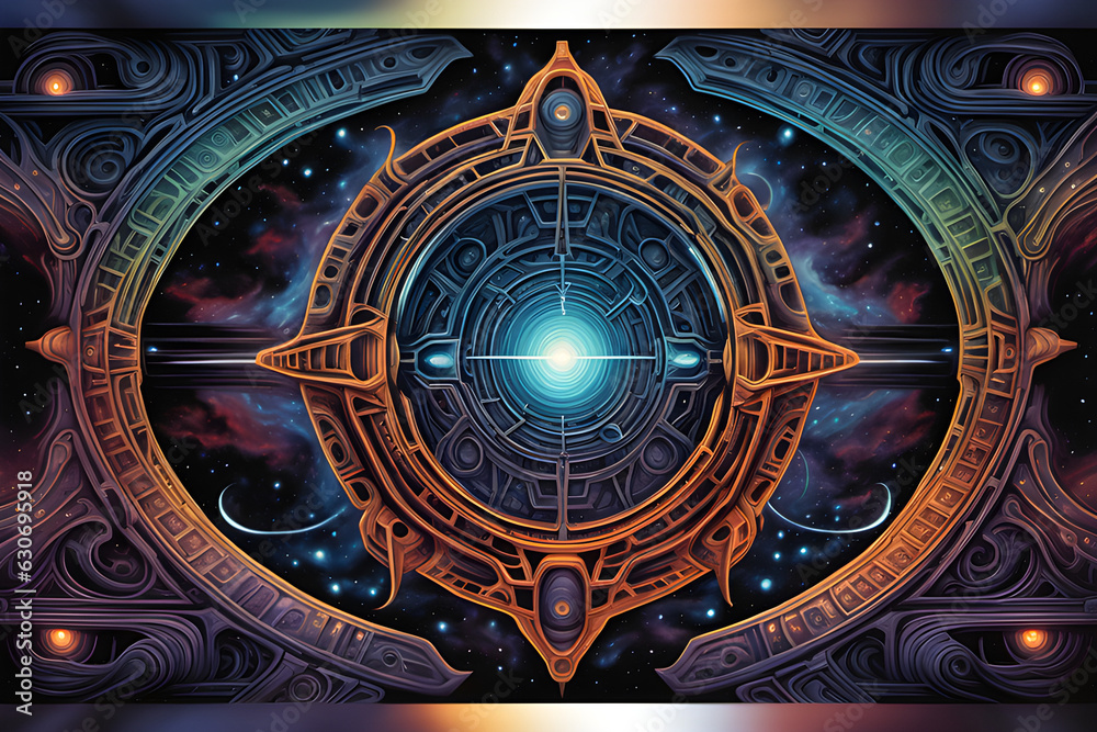 Fototapeta premium alien gate background Generative AI illustration