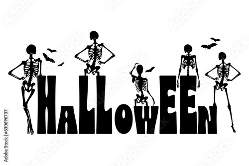 halloween party, vector illustration