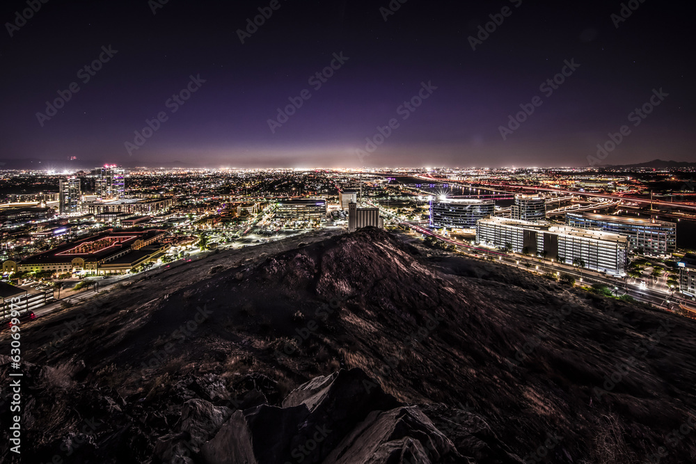 Downtown Tempe from Hayden Butte 'A Mountain' in Arizona, USA