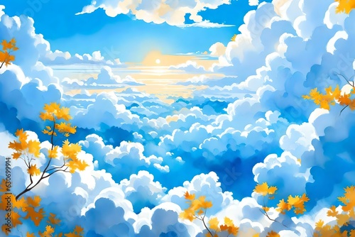 cloudy abstract background painting
