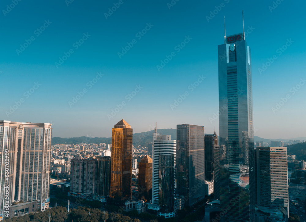 Fototapeta premium Guangzhou ,China - July 26,2023: Aerial view of landscape in Guangzhou city, China