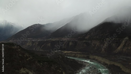 Time lapse of Yarlung Tsangpo Grand Canyon, Namjagbarwa in the clouds, Tibet.
