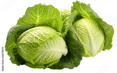 An illustration of mini cabbage isolated on a white background, Generative Ai