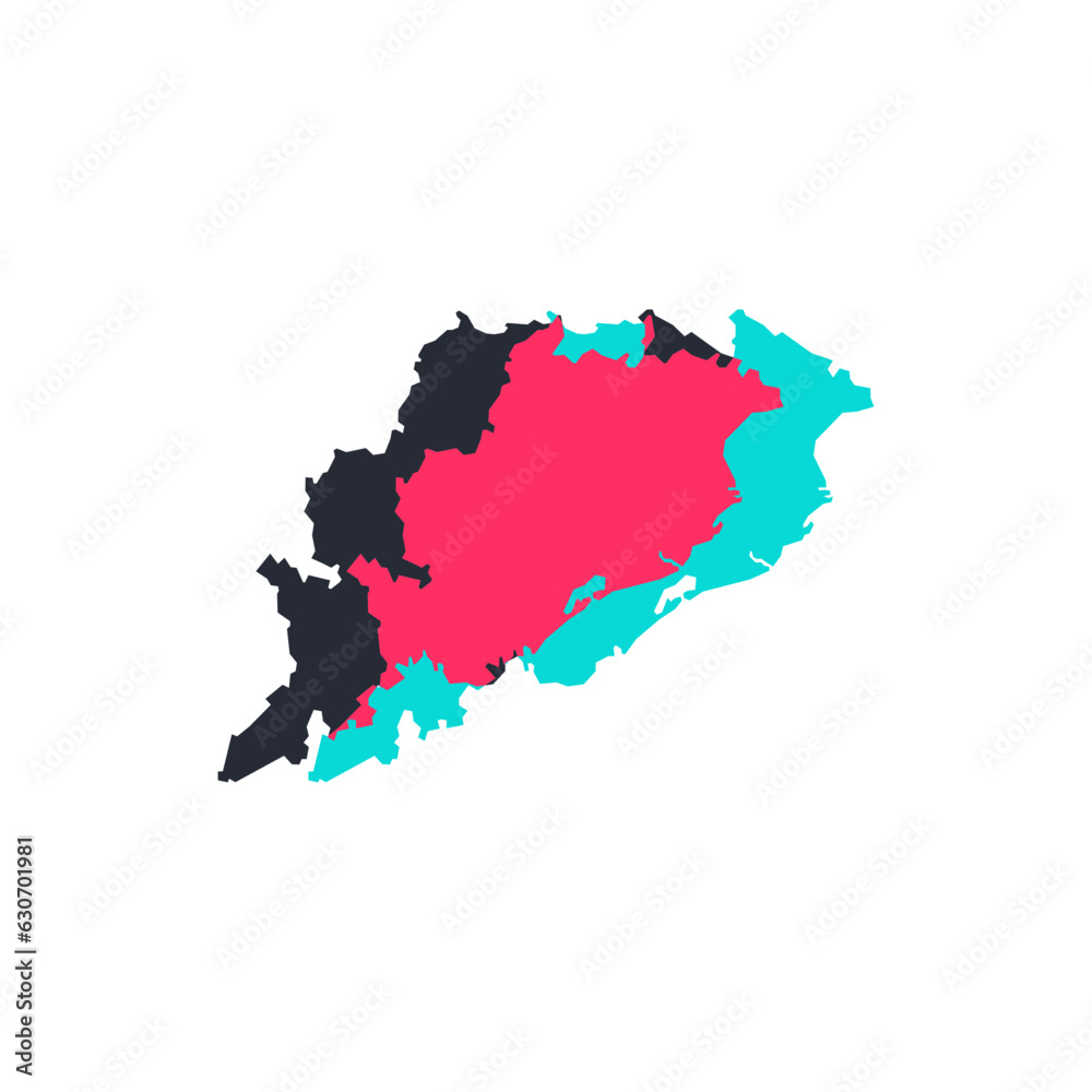Obraz premium Odisha Map - World Map International vector template. India region silhouette vector illustration