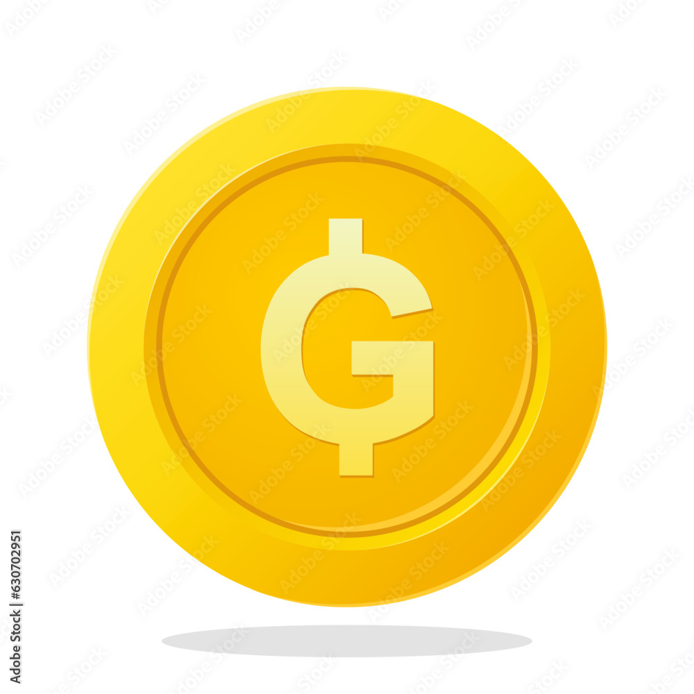 Gold coin with Haitian Gourde sign. Financial items. Currency element vector illustration. Gold coin with Haitian Gourde sign. Financial items. Currency element vector illustration.