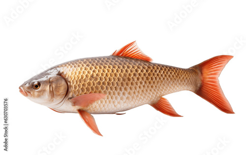 An illustration of steamed carp fish isolated on a white background, Generative Ai