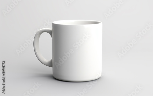 White mug on white background