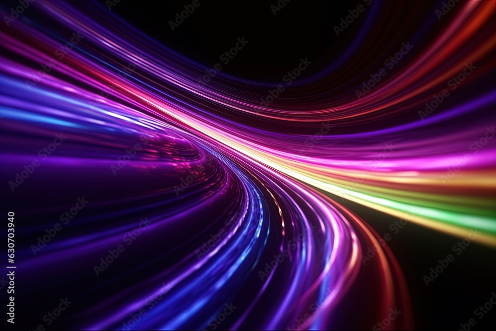 abstract futuristic background with pink blue glowing neon moving high speed wave lines and bokeh lights. Data transfer concept Fantastic wallpaper