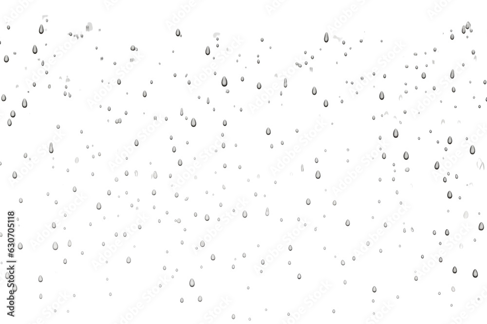 Water drops isolated on transparent background cutout , ai generative


