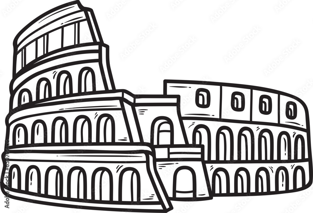 Roman colloseum illustration