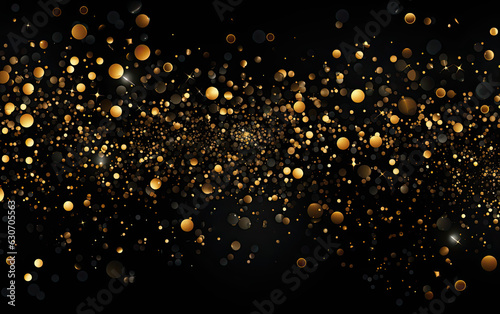 Festive vector background with gold glitter and confetti for Christmas celebration. 