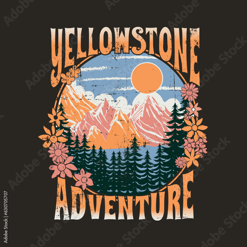 wanderlust women's outdoors vector prints, Montana nature rocks, Mountain graphic print vector design for t shirt, poster, sticker and others. Hand drawn and vector emblem designs. 