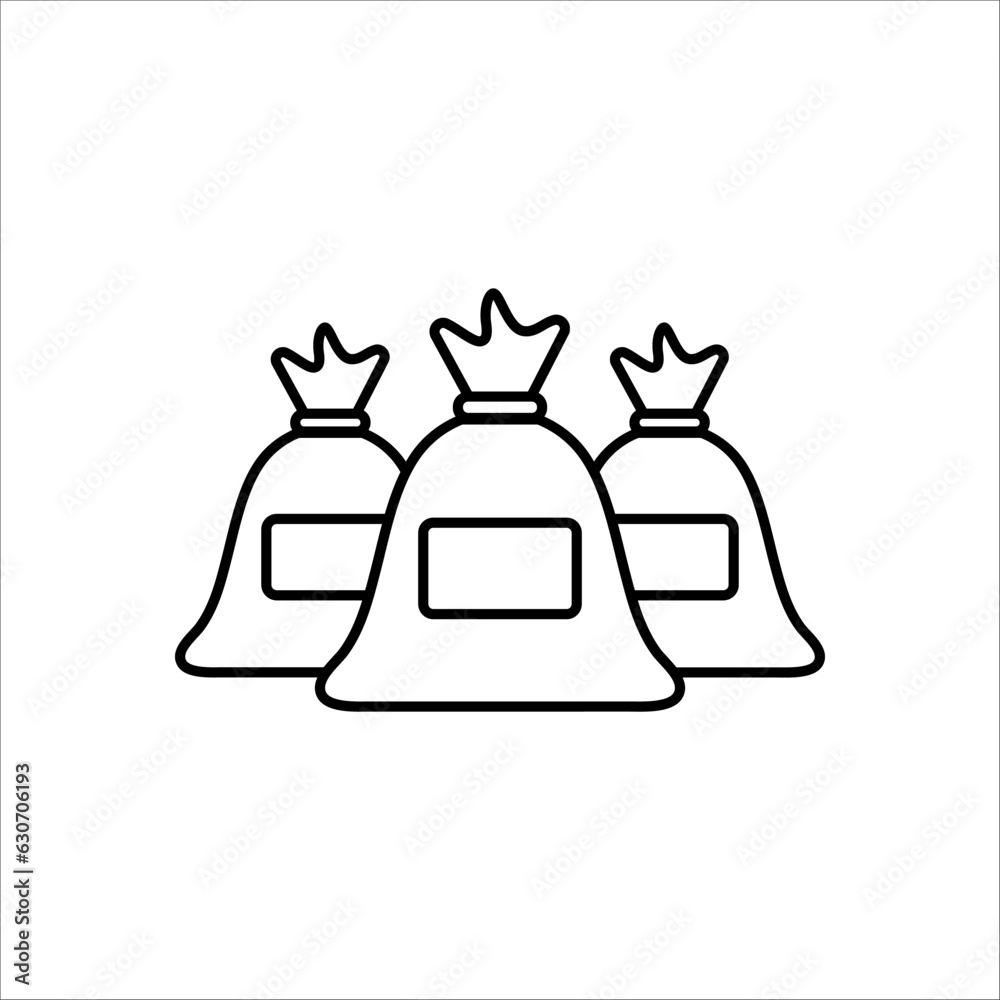 Compostable trash bag linear icon. Waste recycling thin line customizable illustration on white background Compostable trash bag linear icon. Waste recycling thin line customizable illustration on white background