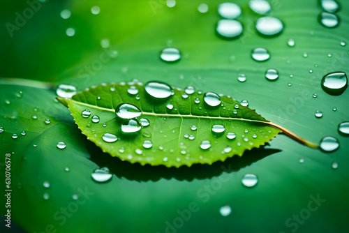 water drops on leaf photo