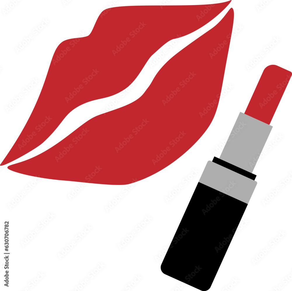 Vector illustration of red lips and lipstick isolated on white background Vector illustration of red lips and lipstick isolated on white background