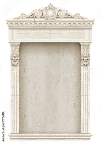 Classic marble architectural door facade frame