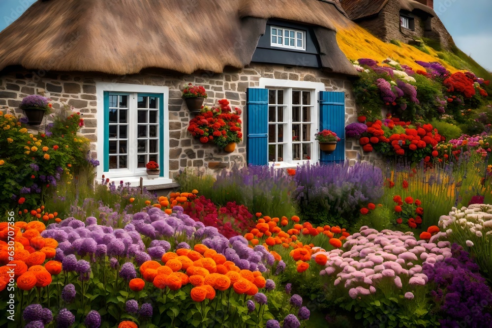 cottage with flowers
