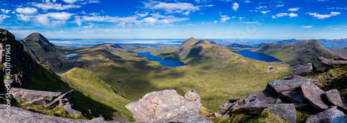 Panorama of the Torridon mountains, Scotland photo