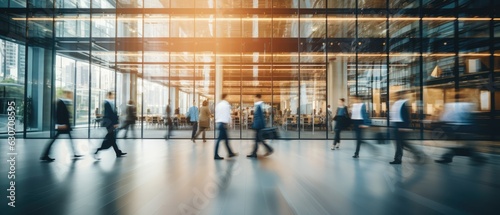 Wallpaper Mural blurred business people in white glass office background, Generative AI Torontodigital.ca