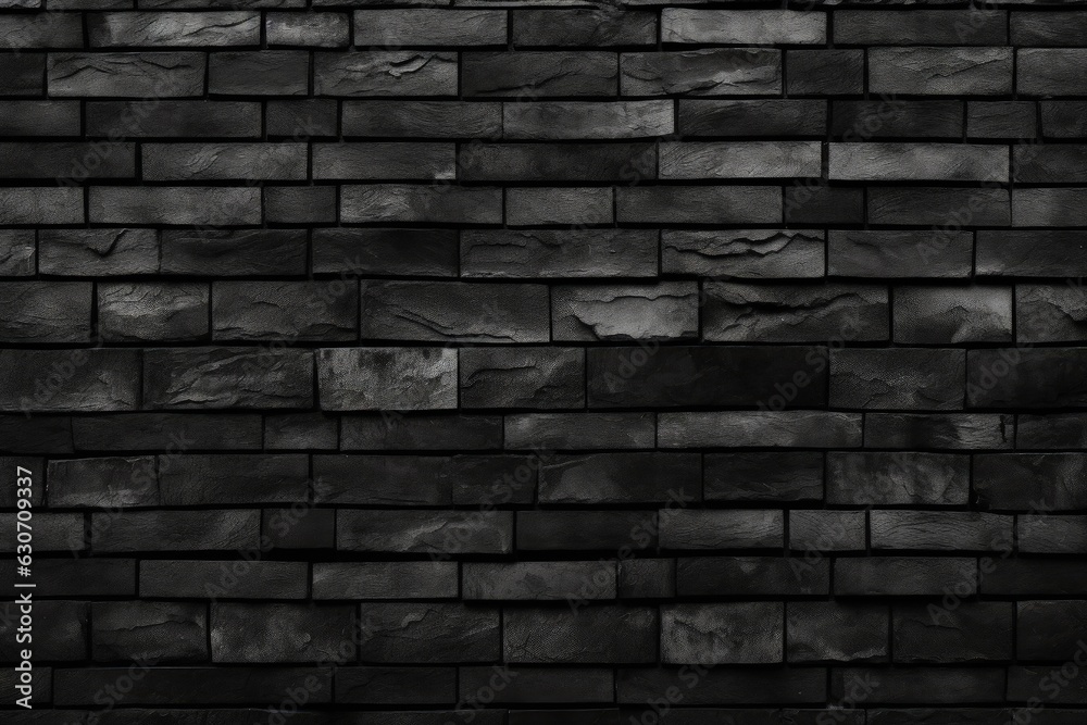 Black brick wall, background for black friday and promotion. Generative AI