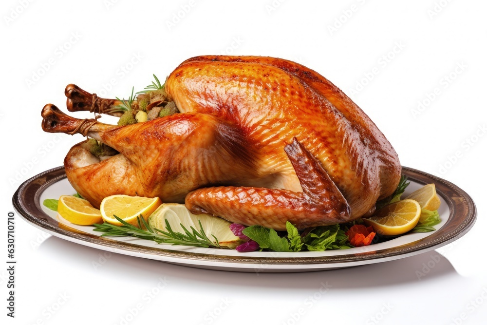 Roasted turkey to celebrate the Thanksgiving holiday. Generative AI