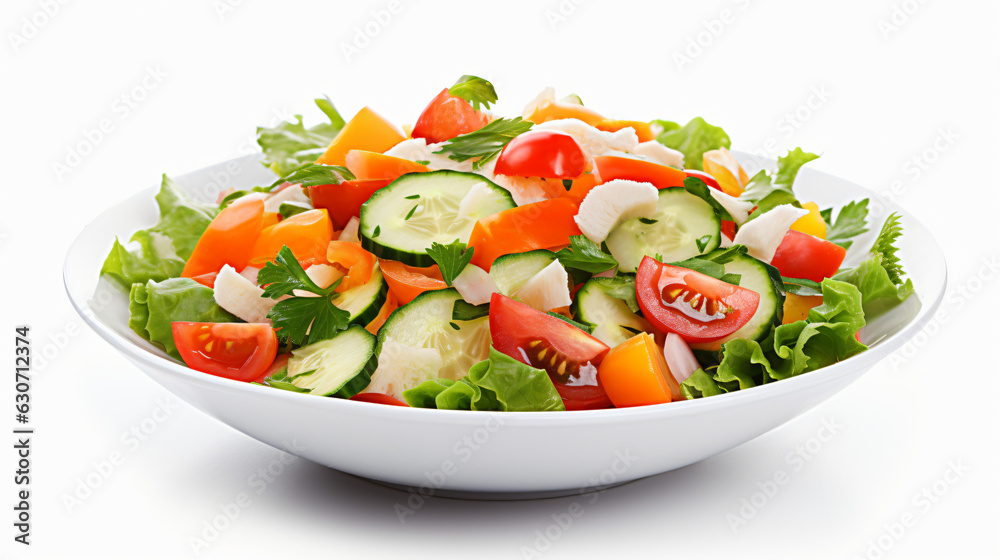 Vegetable salad isolated on white background