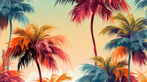Tropical seamless pattern with beautiful palm © Johnu