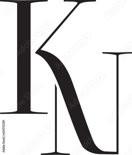 KN letter vector logo design