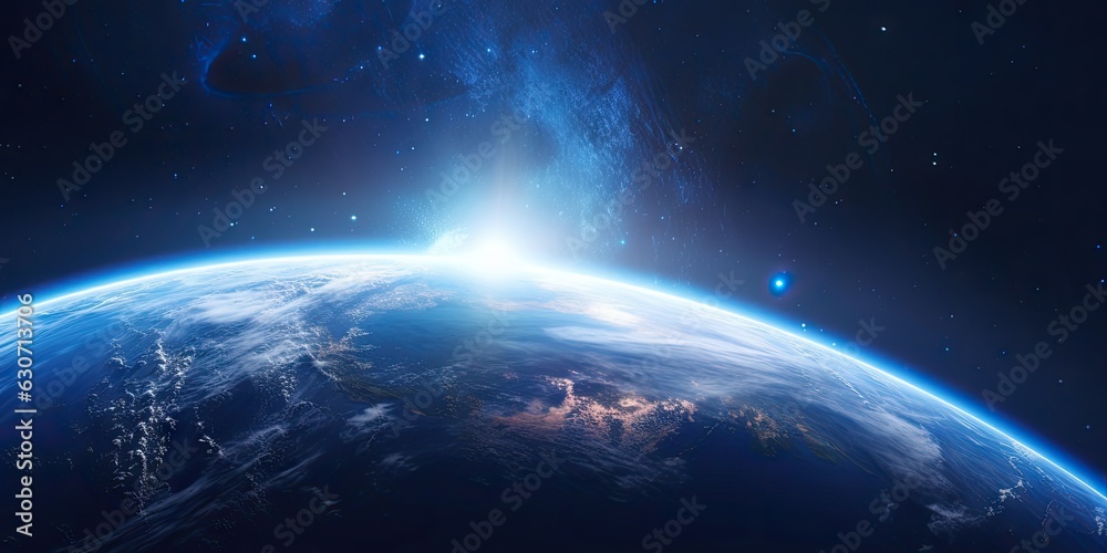 Obraz premium Cosmic Symphony. Abstract Art of Planets, Stars and Galactic Background