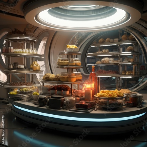 Sci-fi kitchen of the future © cherezoff