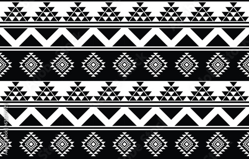 aztec seamless pattern.  rug textile print texture Tribal design, geometric symbols for logo, cards, fabric decorative works. traditional print vector illustration. on black and white background.